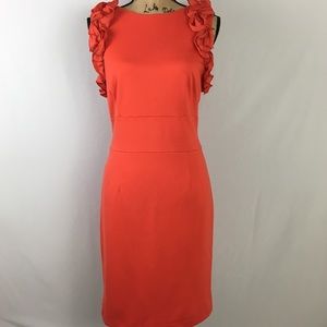 NEW Carmen Marc Valvo Stretch Coral Dress Sz
